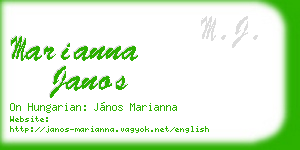 marianna janos business card