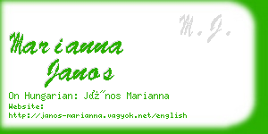 marianna janos business card
